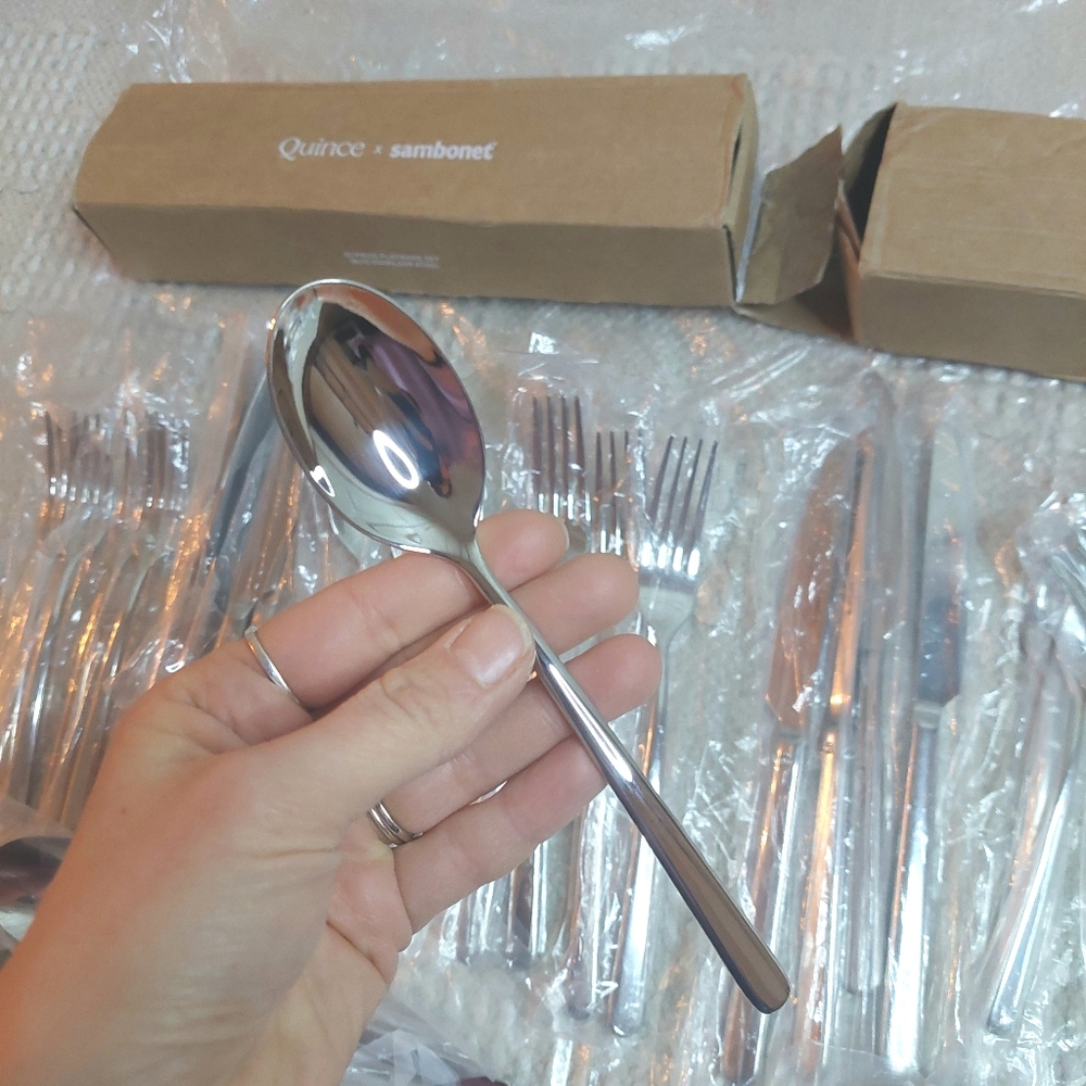NEW! Quince- Sambonet Gia Minimalist 40 Piece Stainless Steel Flatware Set! (9) - Picture 7 of 12